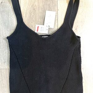 Cotton On Black Crochet Knit Sweater Tank | Ribbed | Sleeveless | NWT